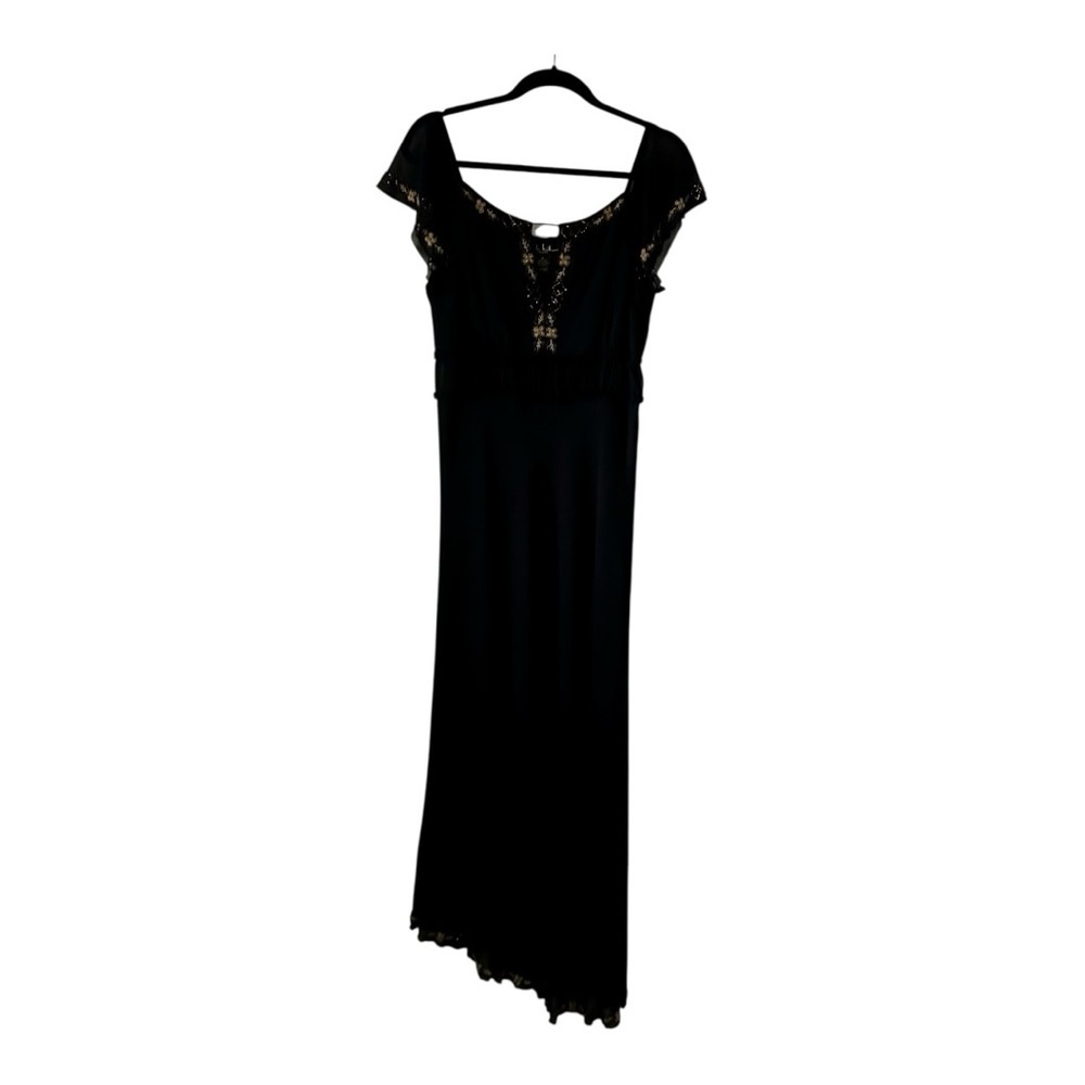 Nicole Miller Women’s Black Dress Gold Embroidery Beaded Embellishment Size 12